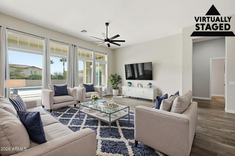 Family Room Virtually Staged