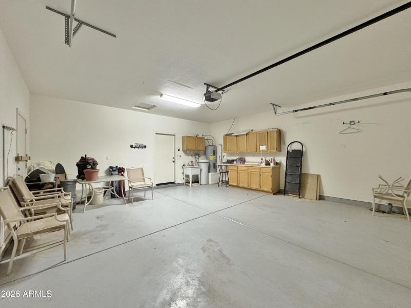 2 car garage w/ epoxy floor