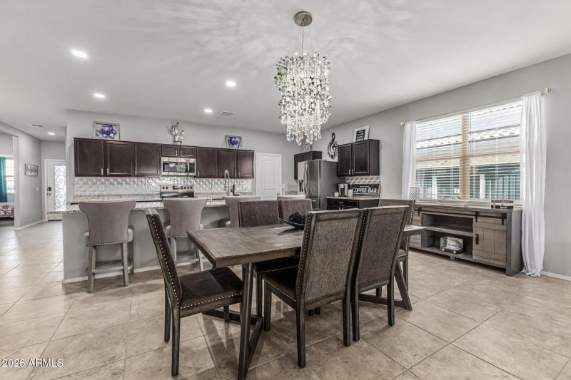 Dining Area With Custom Lighting