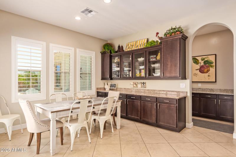 dining area and extra cabinets