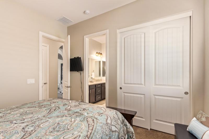 bedroom and jack-and-jill bathroom