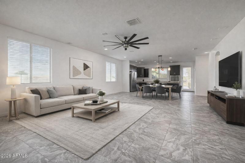 virtual staging of living room dining ro