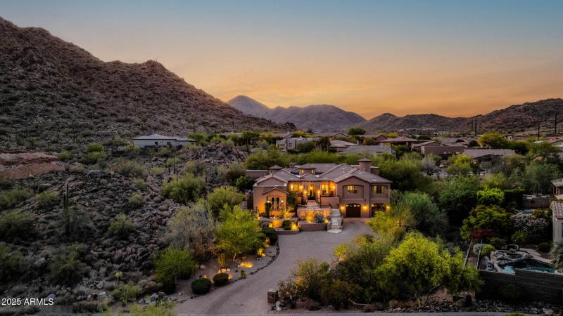 Sunset Drone Front Exterior