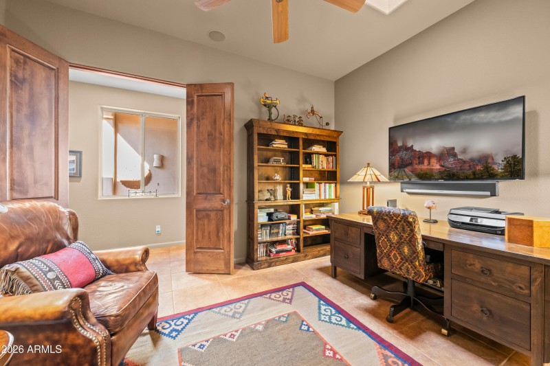 Double door entry to den