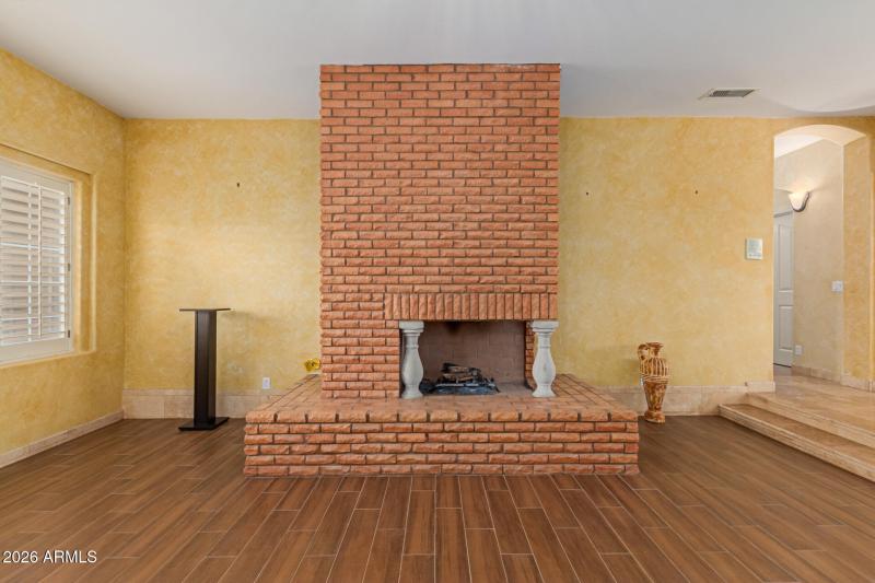 Formal living room with fireplace