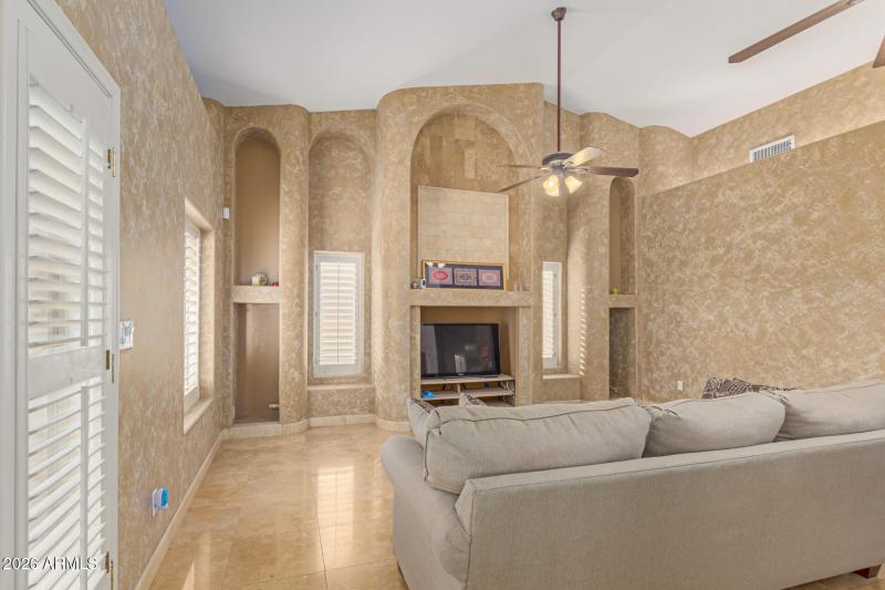 Family room with exit to backyard/patio