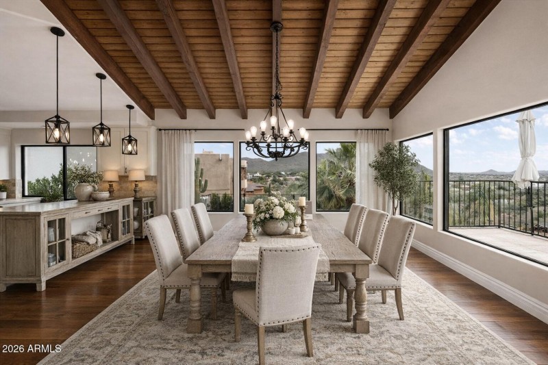 Virtually staged Dining with a View