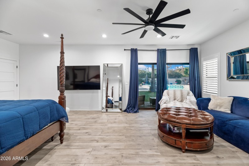 Primary bedroom to backyard