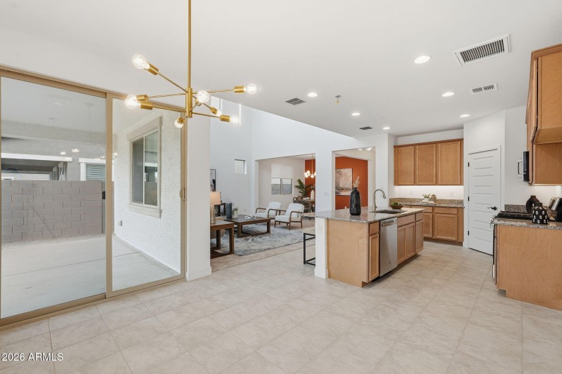 Kitchen & Living Room from Dining Area