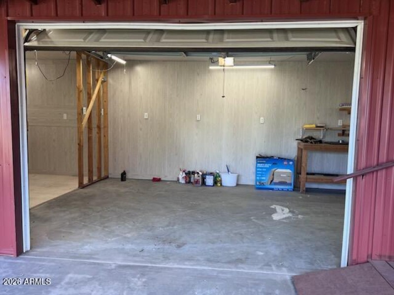 Garage door going into the Workshop