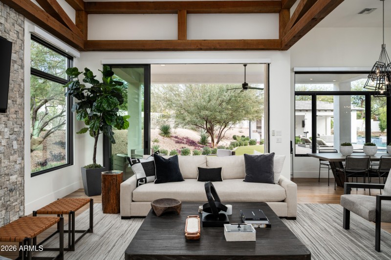 Living Room with Sliding Door