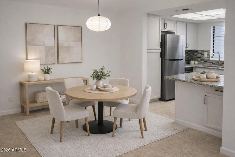 Staged Kitchen and Dinning Area