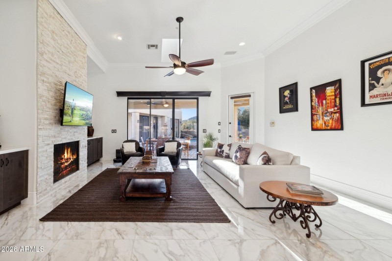 Sliding doors to backyard