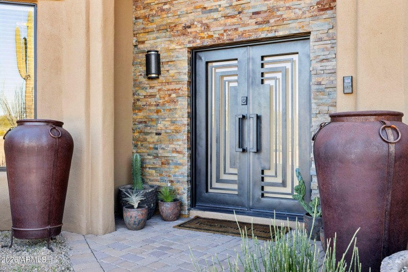 Custom iron door entry