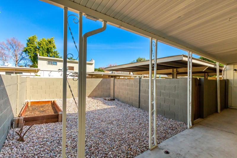 Outdoor space with garden boxes