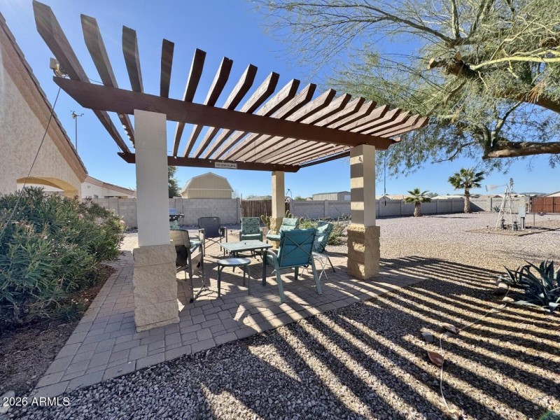 Pergola and paver patio