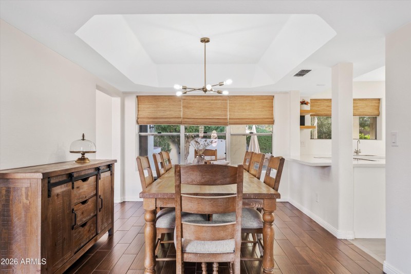 Formal dining room off of kitchen