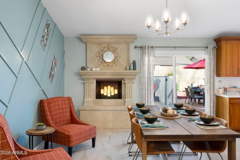 Dining Area and Fireplace