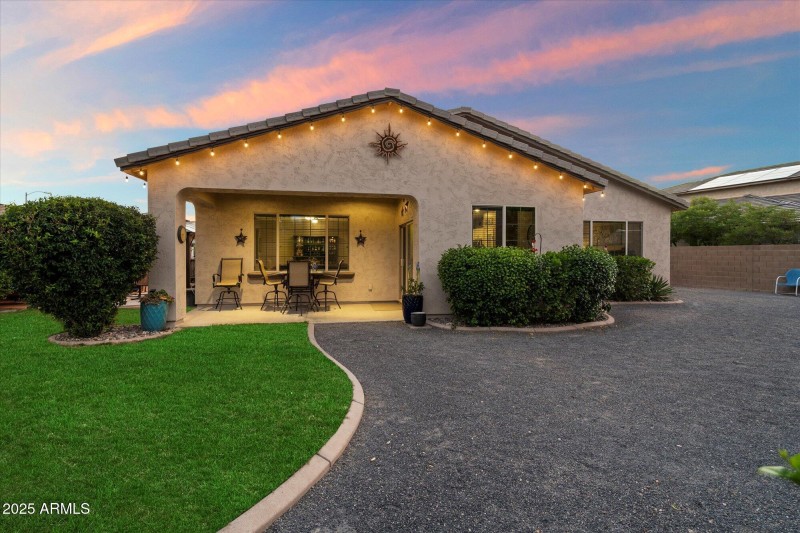 Rear Exterior with Patio Lighting