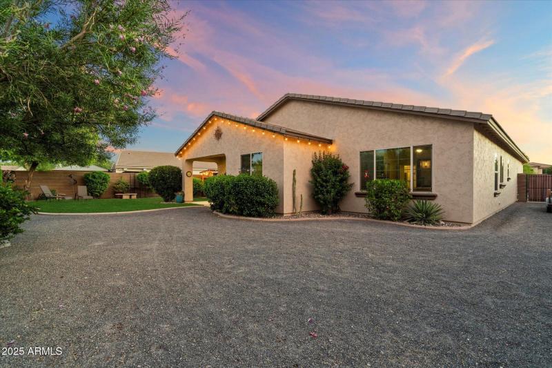 Spacious Yard with Gravel Area