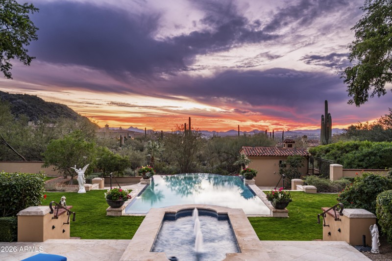 Backyard with city lights/sunsets