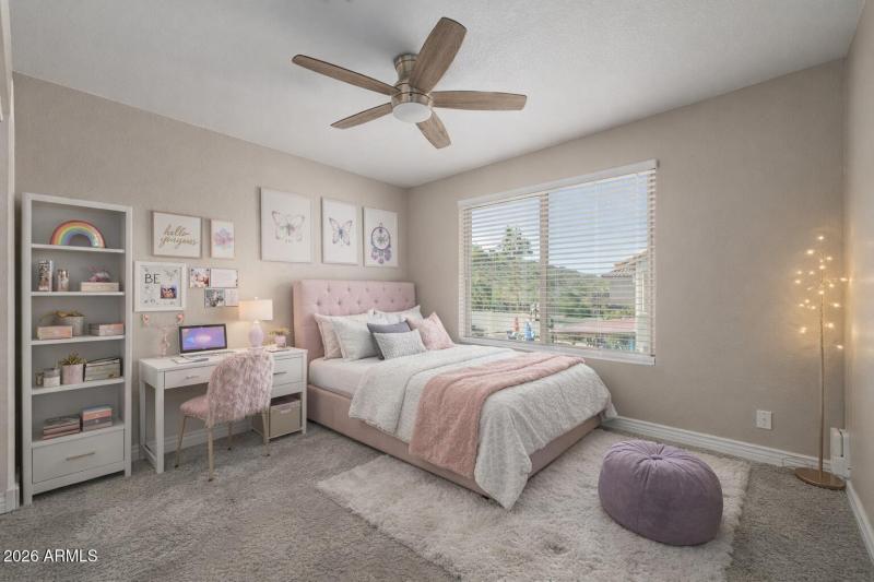 Virtually staged 2nd upstairs guest bedr