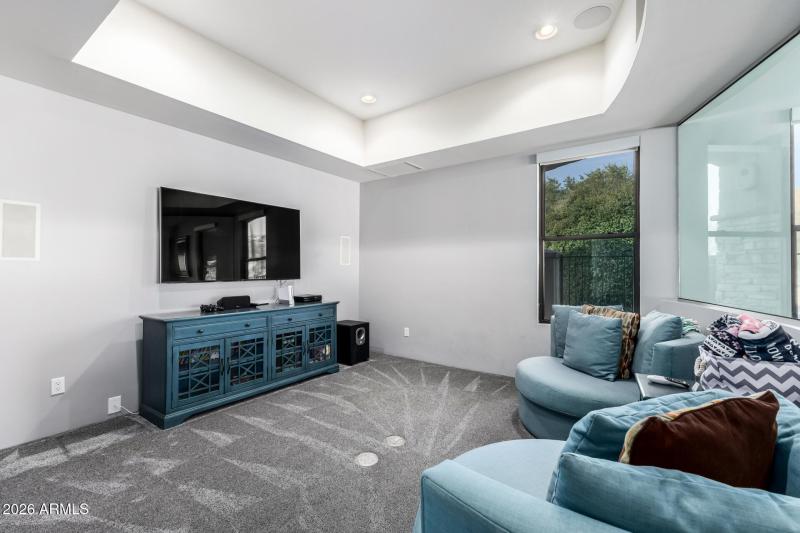 Glass enclosed Media room