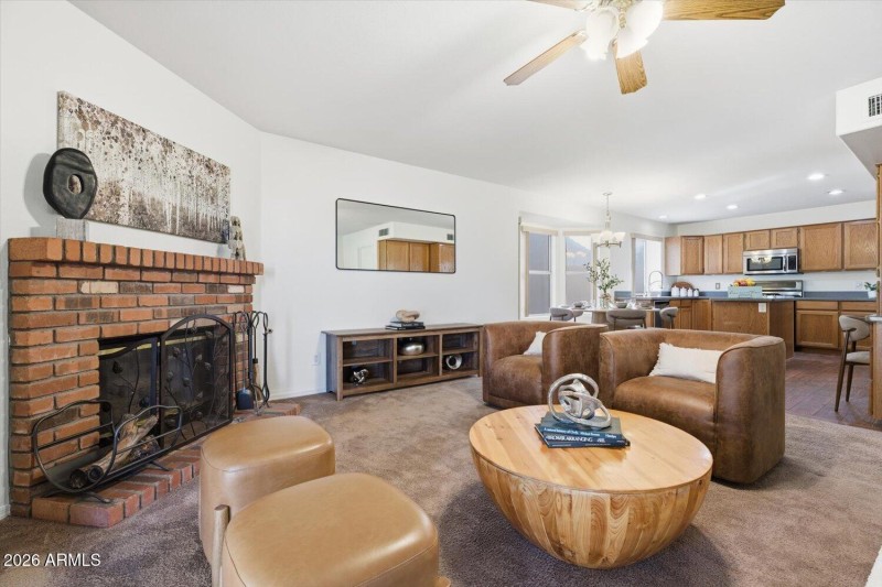 Fireplace in living room