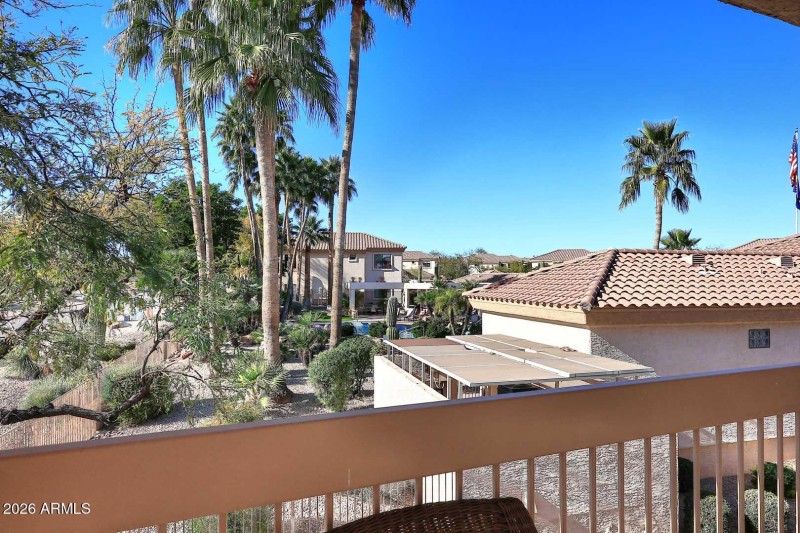 Covered Balcony-Pool View