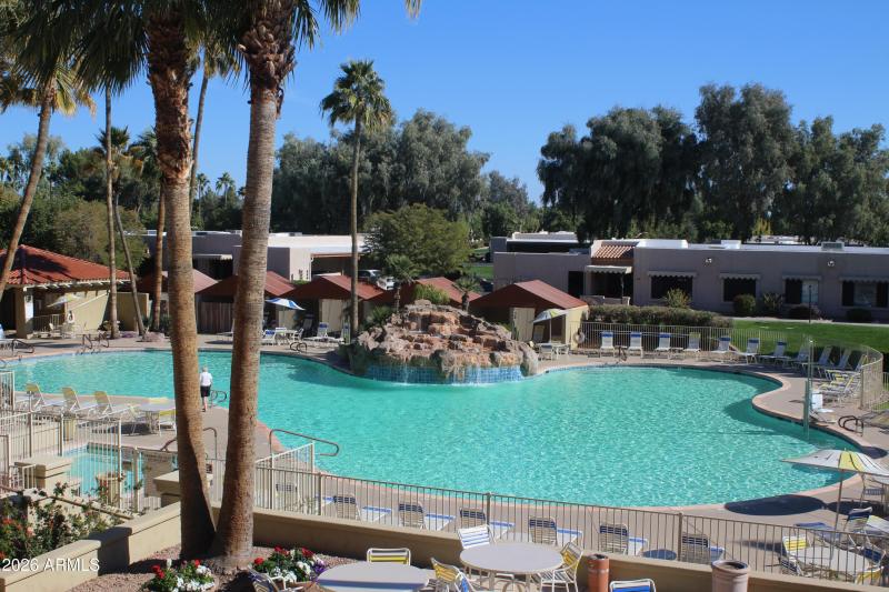 Community Pool Off of the Restaurant