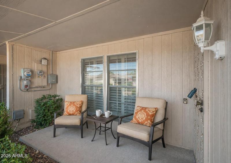 front porch staged