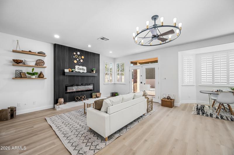 Family Room with Electric Fireplace