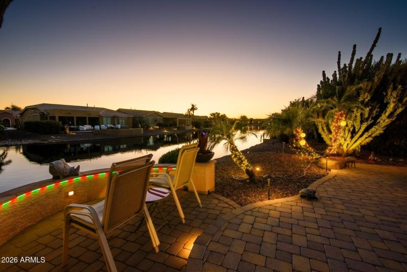 Custom lighting on patio