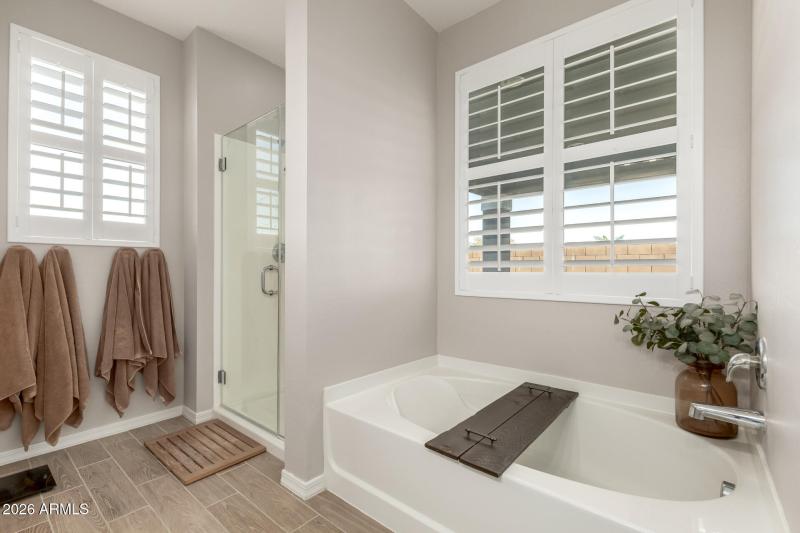 Separate tub and shower