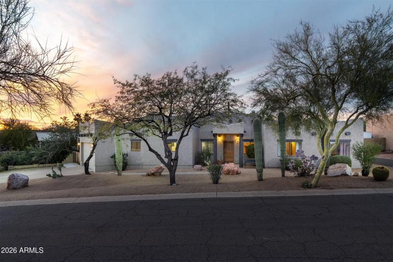 Evening front of house view