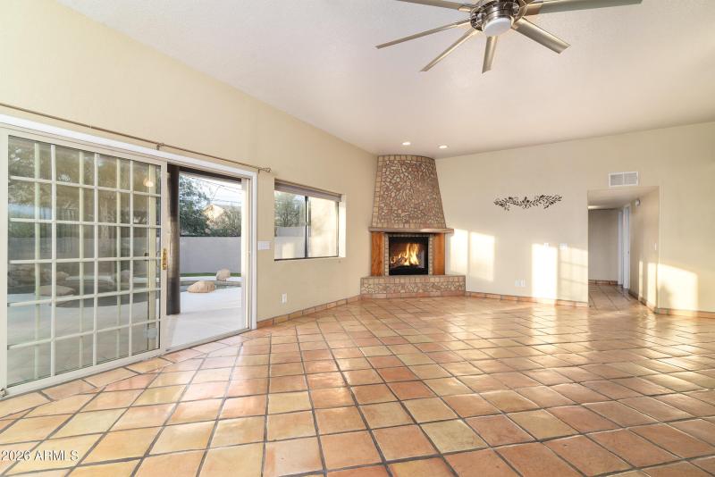 Wood burning fireplace