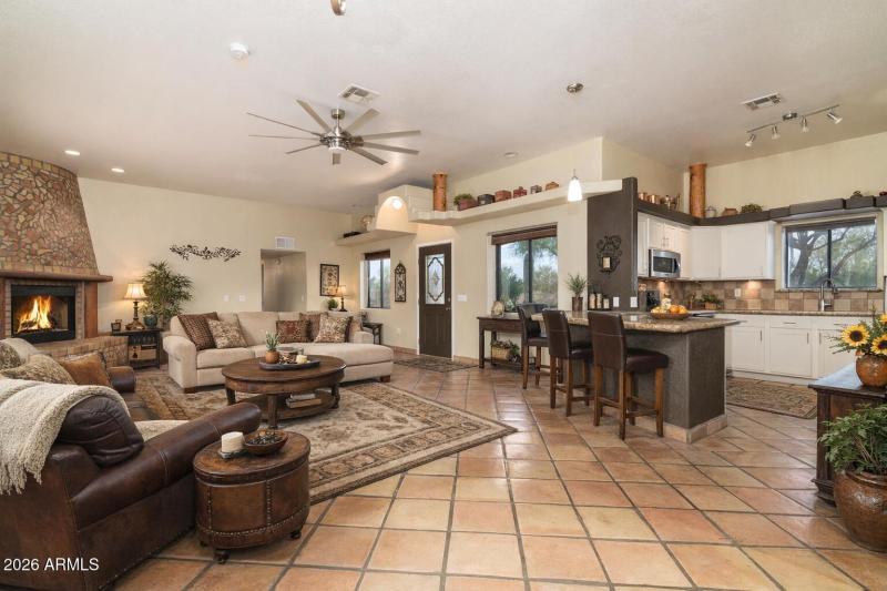 Virtually staged open floor plan