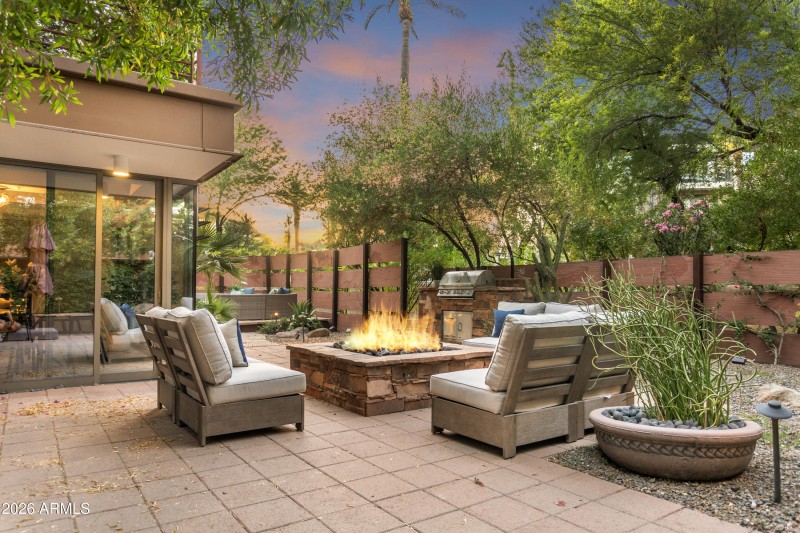 Fire Pit and BBQ at Sunset