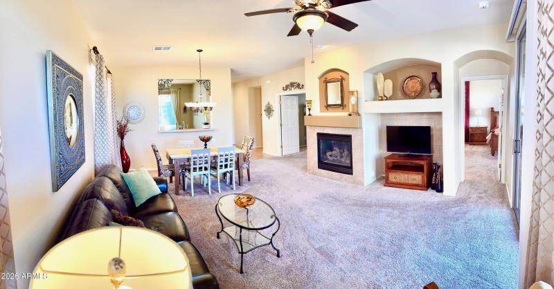 Family Room with view of Kitchen
