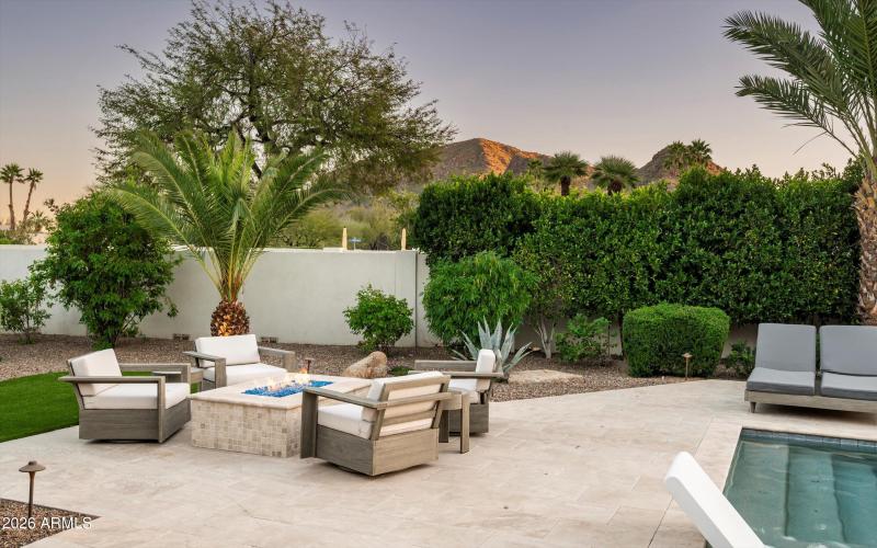 Firepit with mountain views