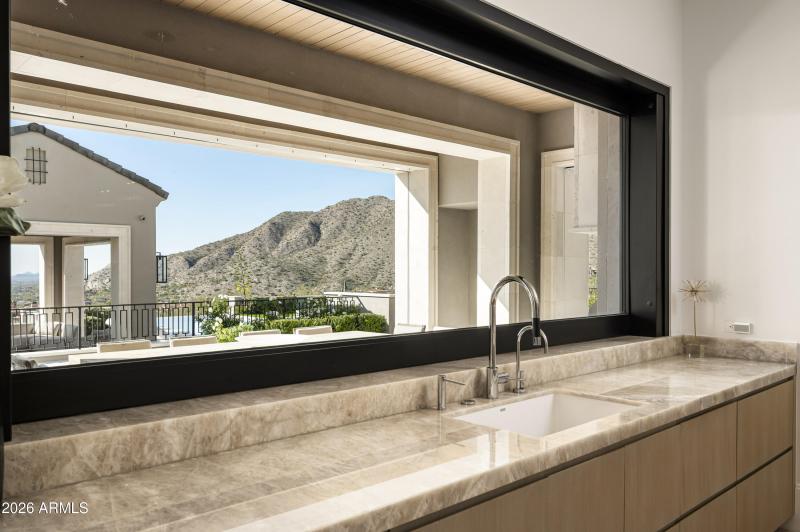 Pass through Window at Kitchen Sink