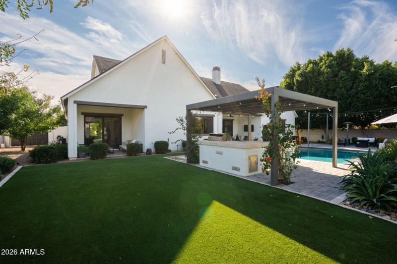 Grassy backyard