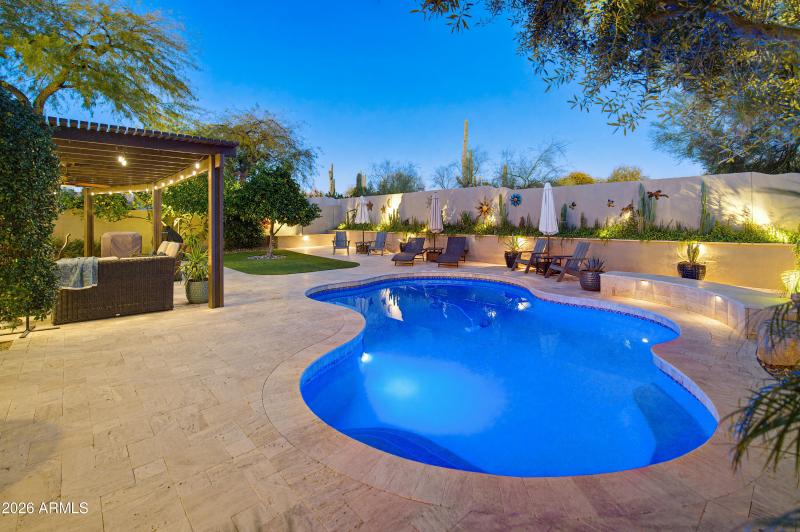 Resort-Style Pool at Night