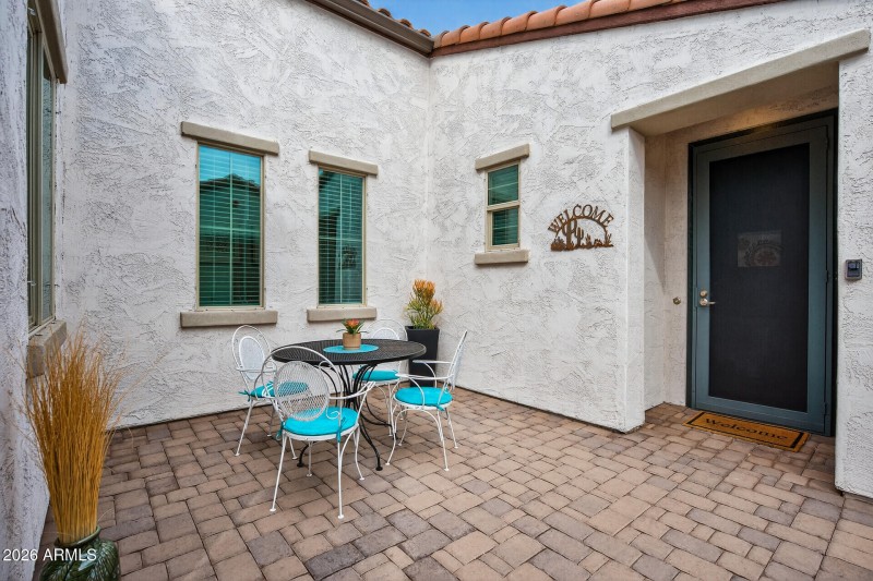 Wonderful, Sheltered Front Paver Patio