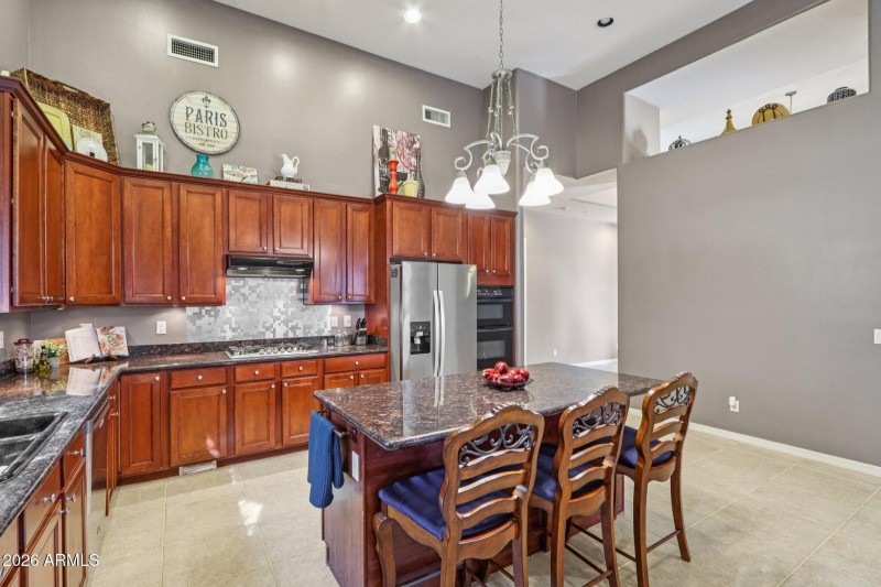 Kitchen with granite countertops