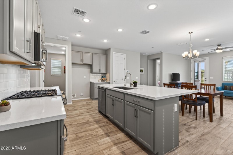 Kitchen towards Dining/Living Areas