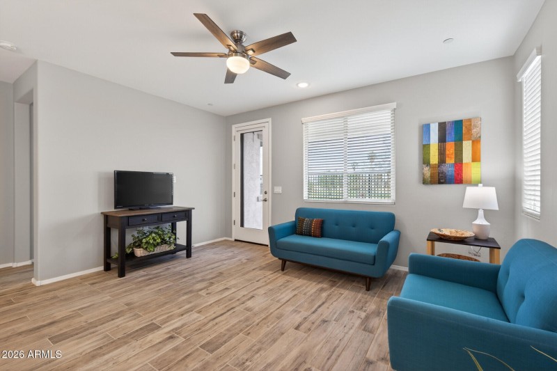 Living Room towards Back Patio door