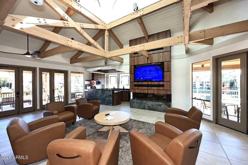 Racquet Club Clubhouse electric fireplac