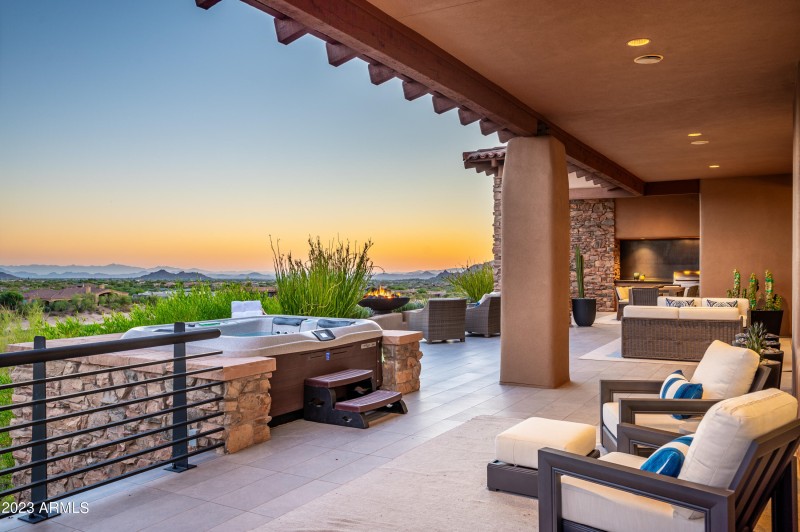 Covered patio and spa