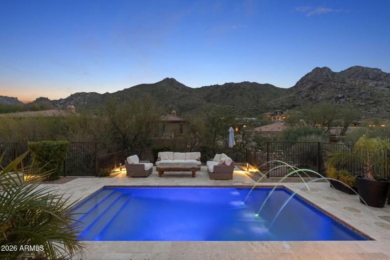 Resort Pool Framed by Mountains